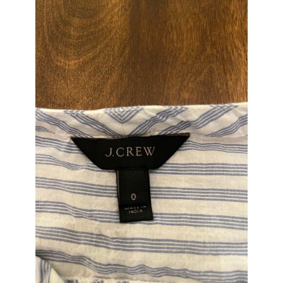 J. Crew Women's Blue Sleeveless Boho Sunburst Embroidered Crinkle Blouse Size 0 - Picture 4 of 9